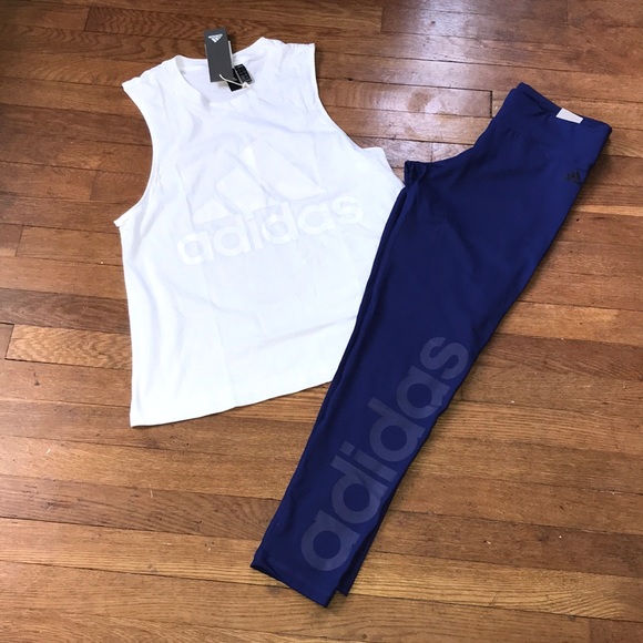 adidas Pants - White and blue adidas outfit